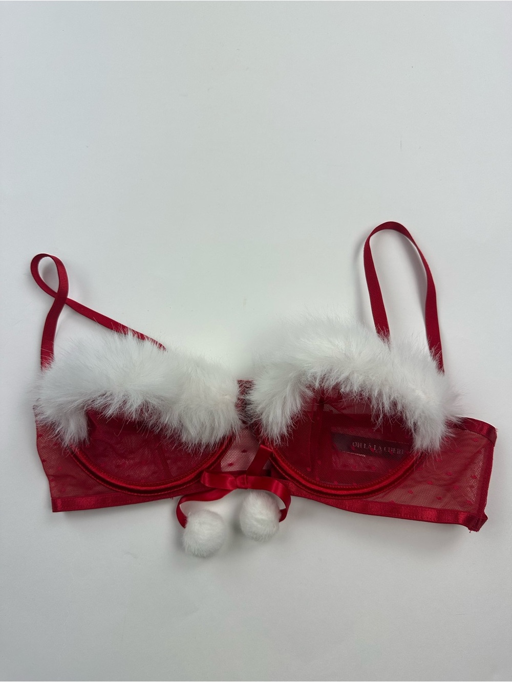 Oh La La Cheri Paris Red Christmas Theme Bra Size S/M